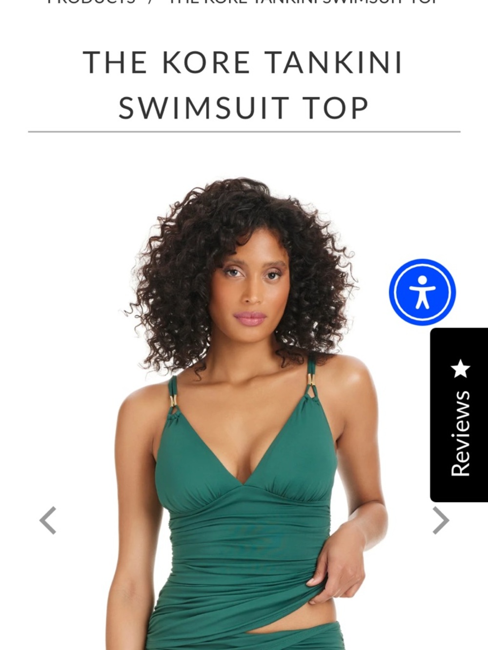 Tankini Swimsuit Top - Forest Green